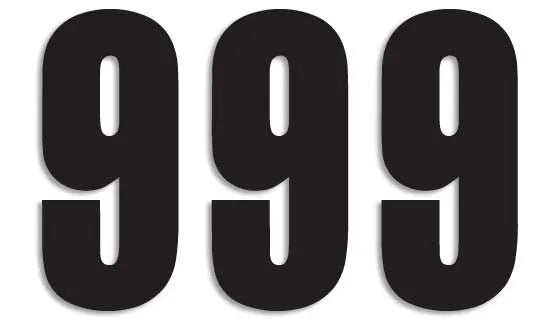 Blackbird Racing Number Plate Graphic - Number 9 - 3 Pack