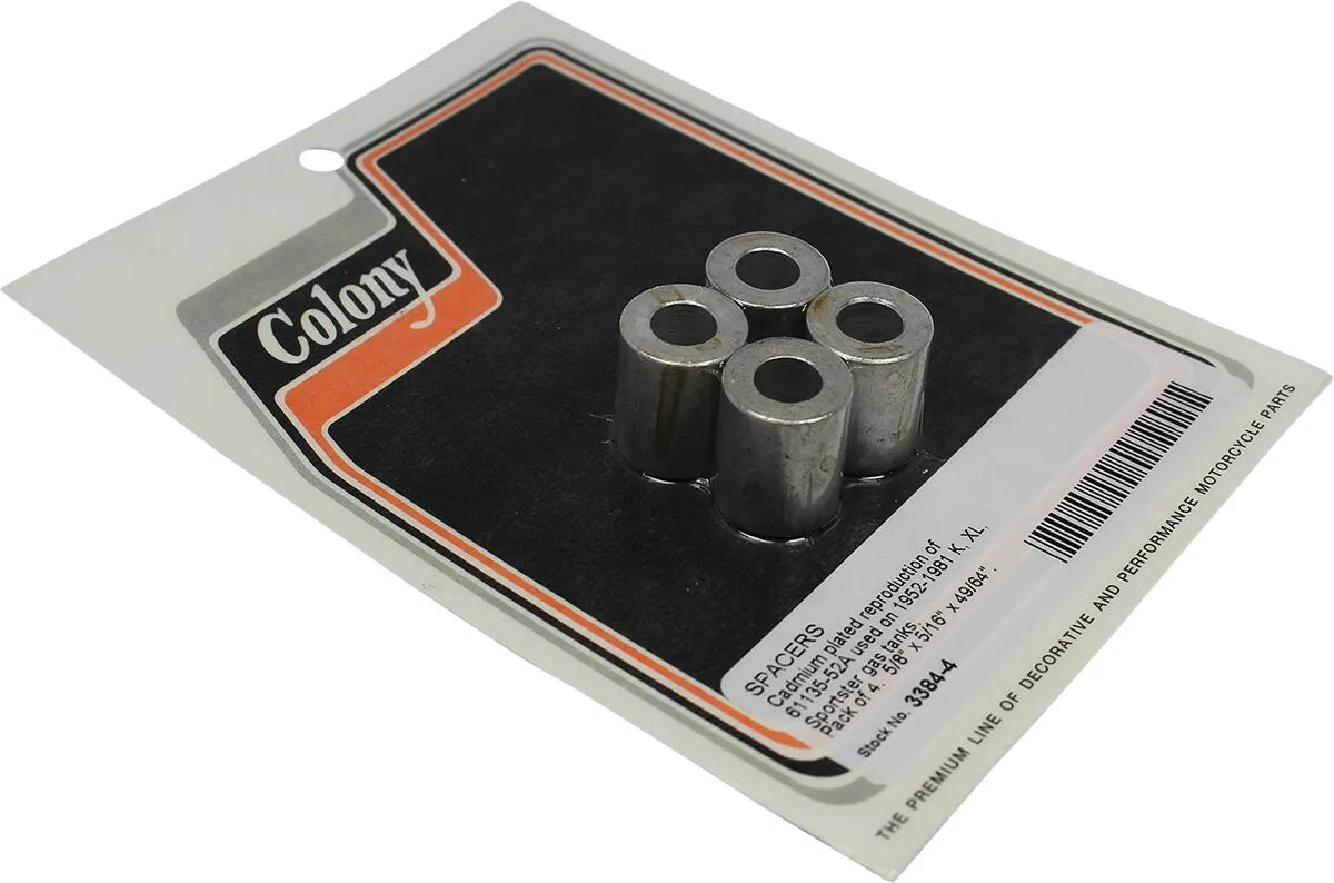 Colony Gas Tank Spacers 61135-52A Cadmium Plated 4 Pack