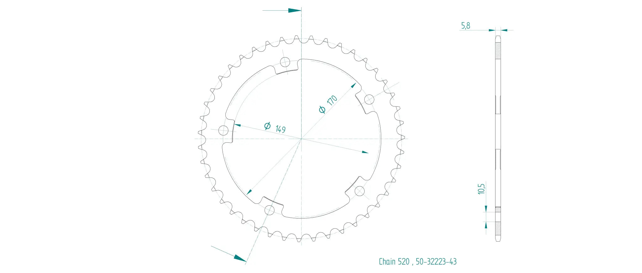 Esjot 520 Steel Rear Sprocket - High-quality