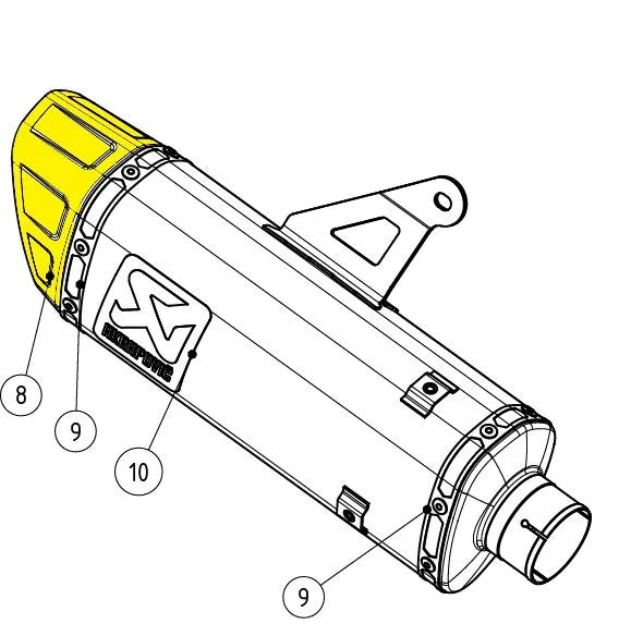 Akrapovic V-ec398 Avgasrör Ändstycke - Ersättning