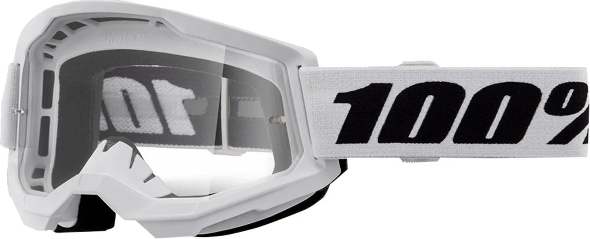 100% Strata 2 Goggle White Clear