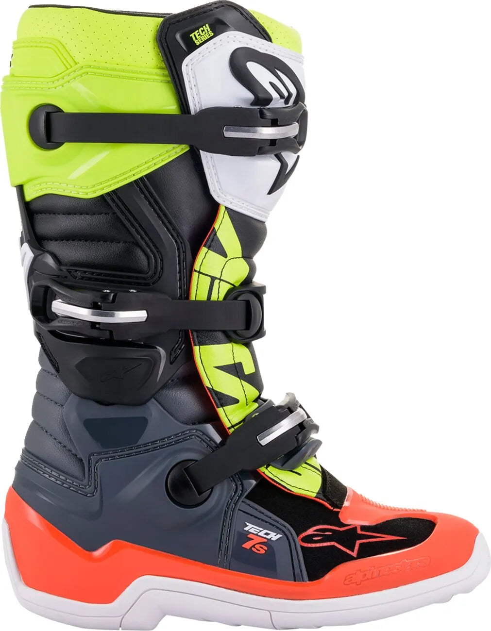 Alpinestars Tech 7S Boots Gray Red Yellow