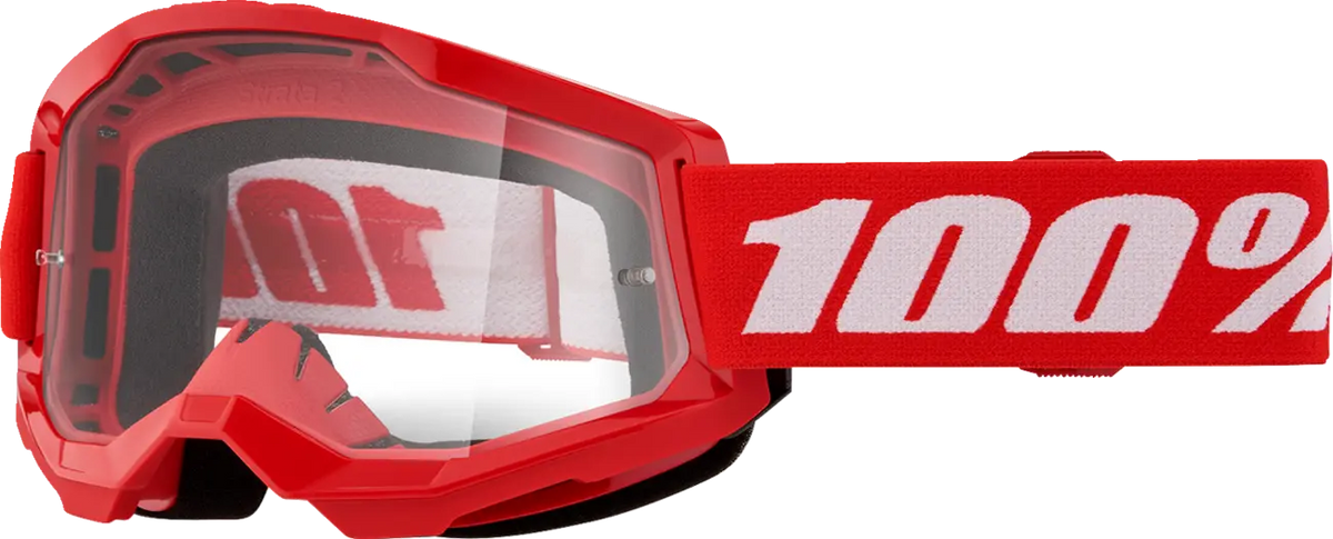 100% Strata 2 Goggle Red Clear Lens