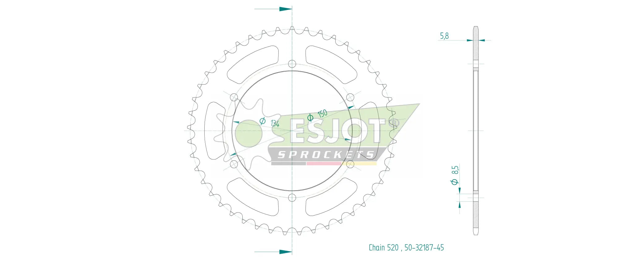 Esjot 520 Sprocket Rear - Premium Steel
