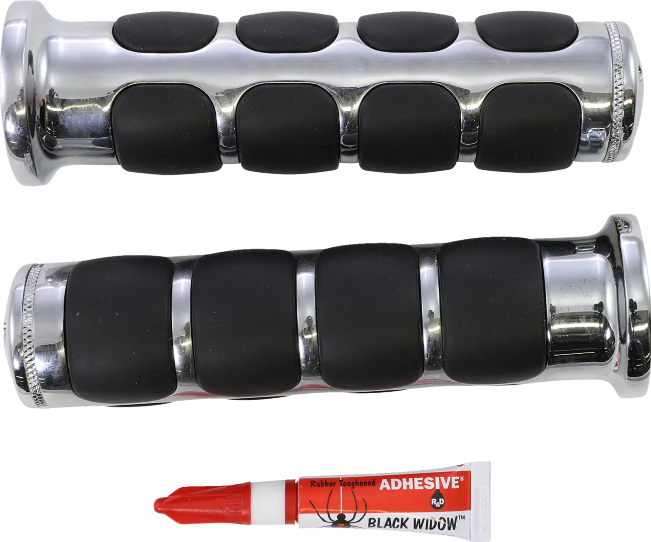 Kuryakyn Iso Grips - 1" Handlebar, Black/chrome