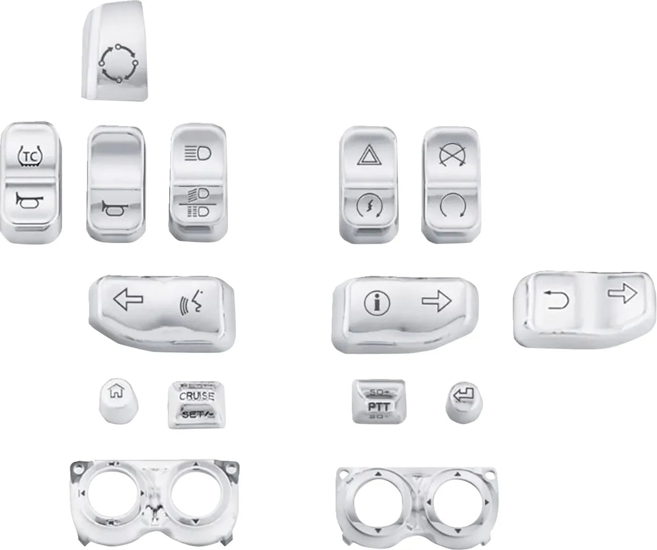 Drag Specialties Switch Cap Kit Chrome Handlebar