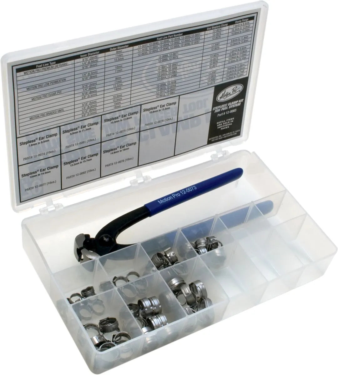 Motion Pro Stepless Ear Clamp Kit Fuel System with Pincher Tool