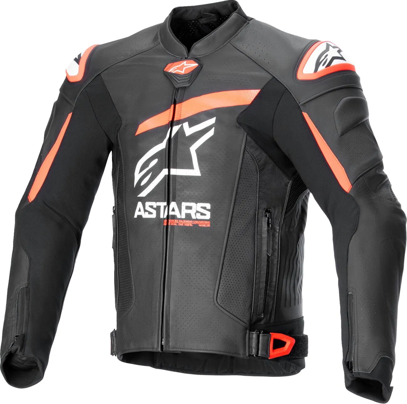 Alpinestars Gp Plus R V4 Airflow Leather Jacket - Black/White/Red Fluo
