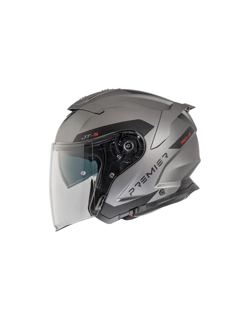Premier Helmets Jt5 Ma Open Face Helmet - Black/gray