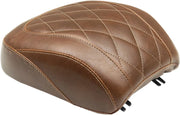 Mustang Wide Tripper Rear Seat - Brown - For Harley Davidson