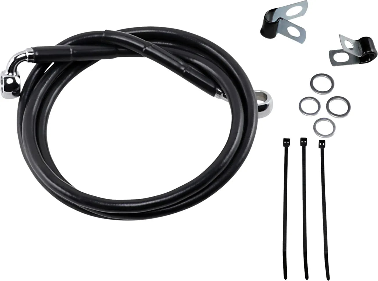 Drag Specialties Extended Black Vinyl Brake Line Kit