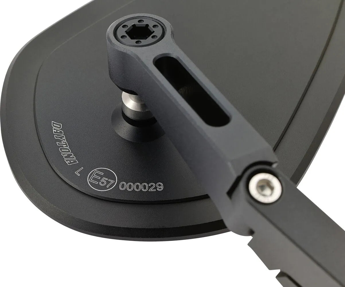 Daytona Bar End Mirror - Black Aluminum