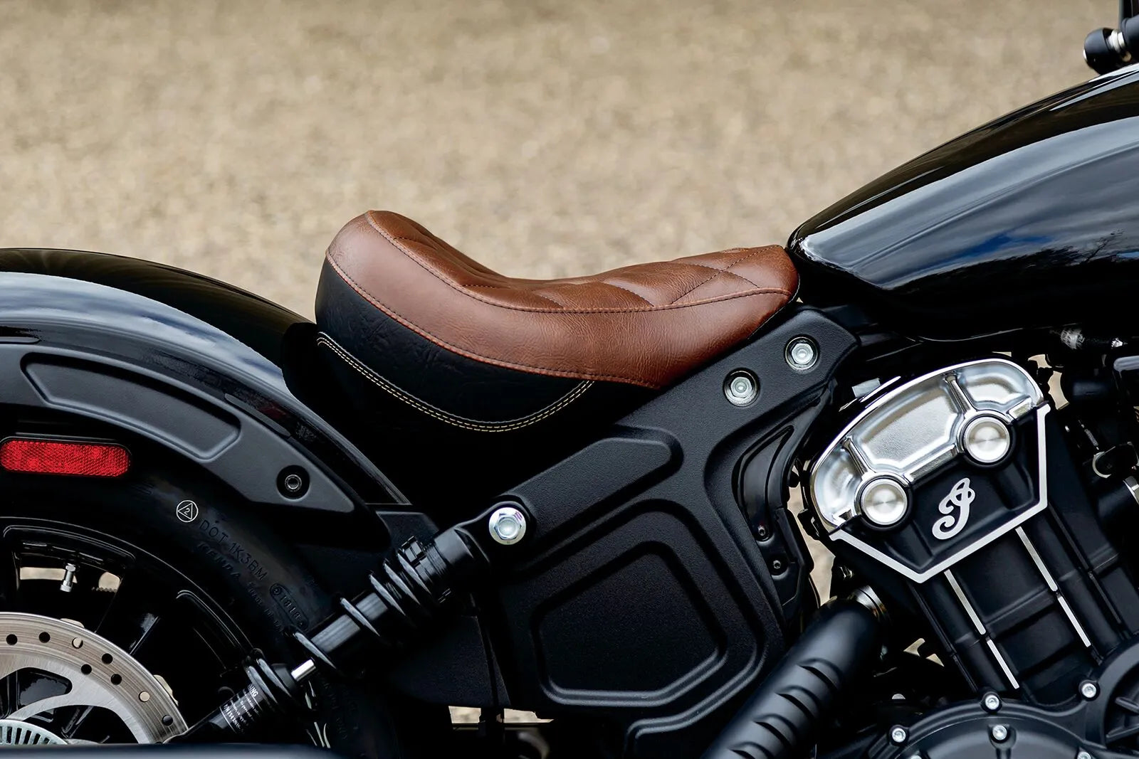 Mustang Solo Touring Seat - Brown Vinyl - For INDIAN