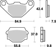 Moto-master Nitro Bromsbelägg - Sintrade Metall - Bak