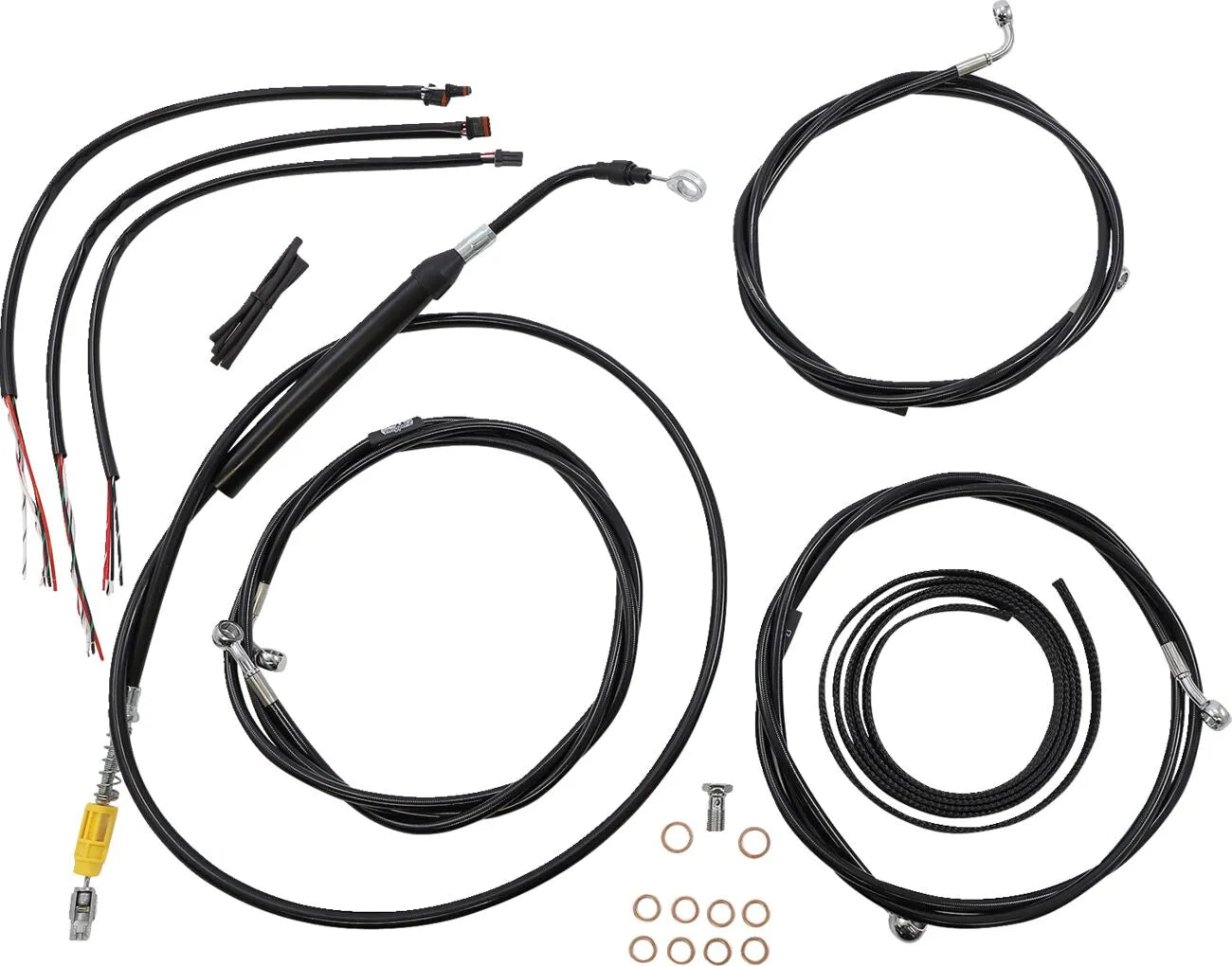 La Choppers Complete Handlebar Cable/Brake Line Kit for 18"-20"