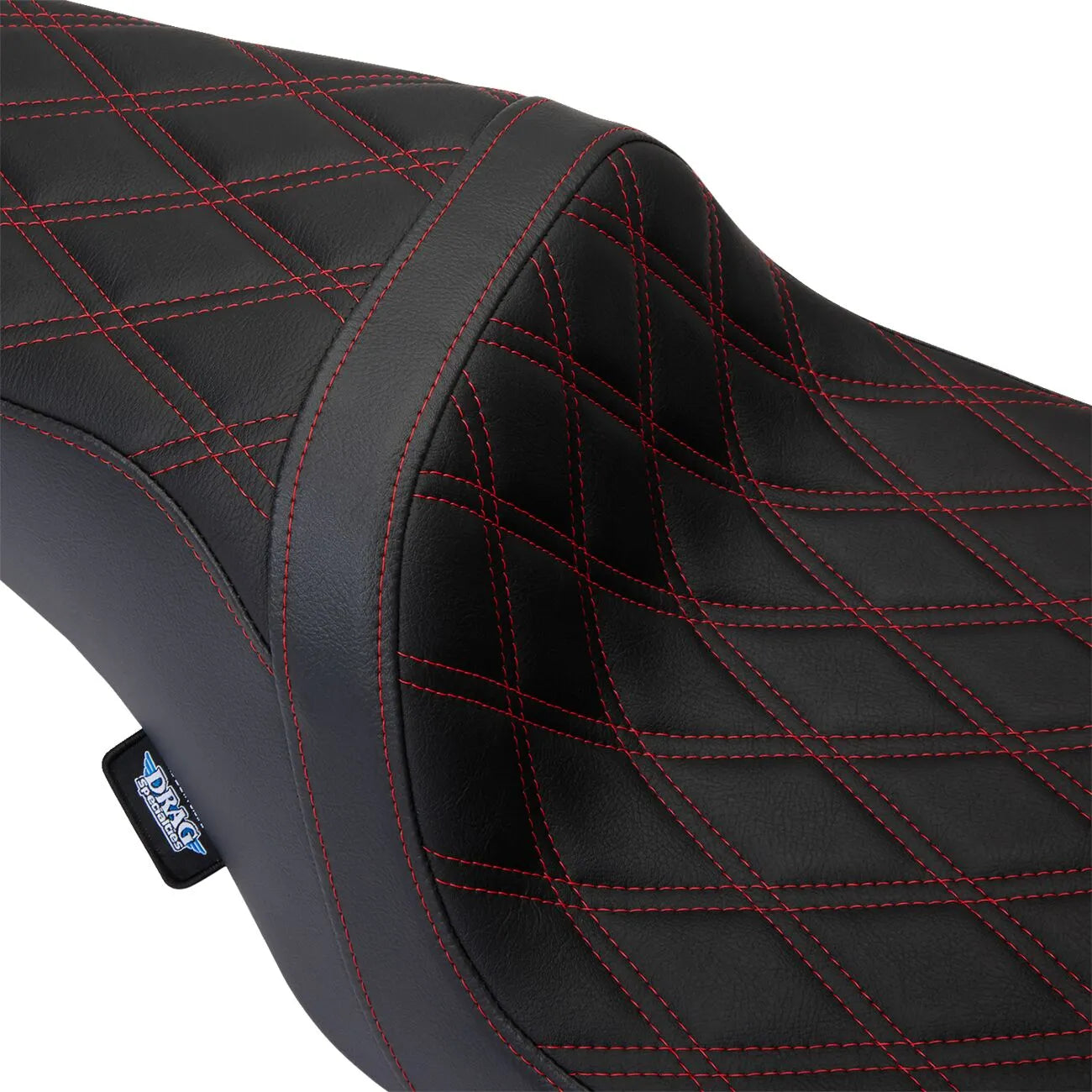 Drag Specialties Predator Seat - 1-up, Black/red - For Harley Davidson