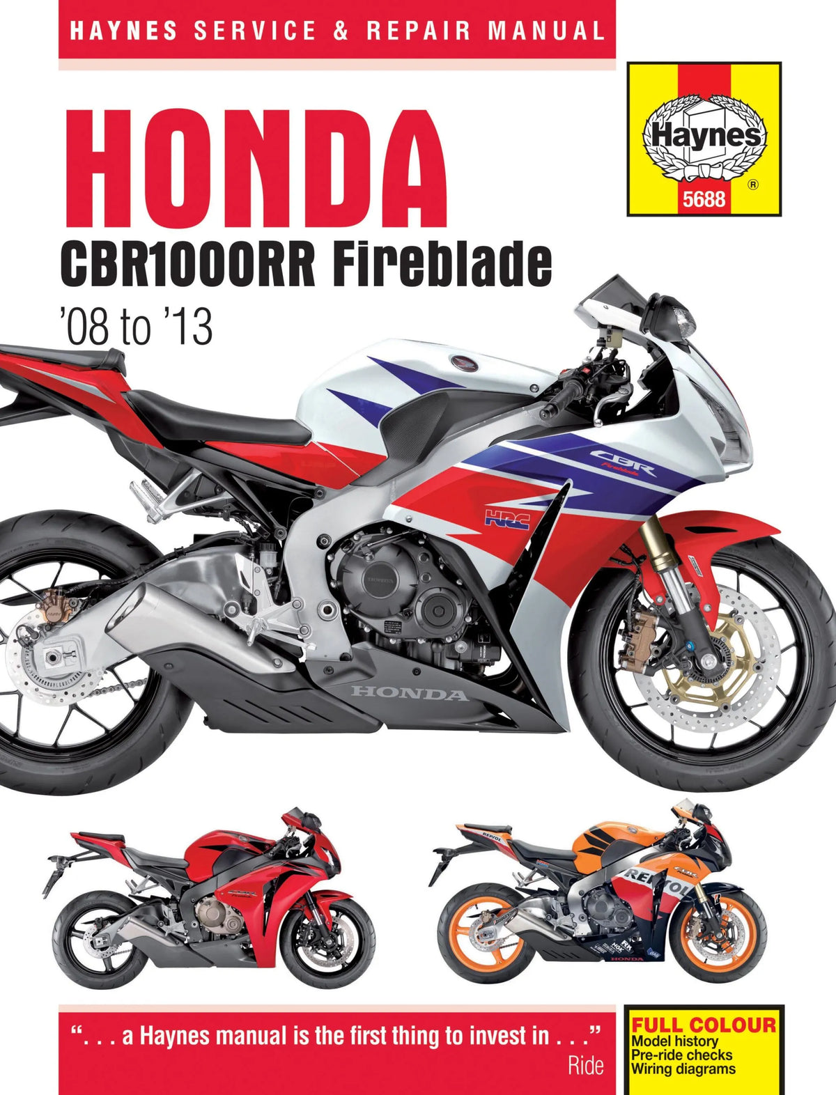 Haynes Service Manual for Honda CBR1000RR Fireblade