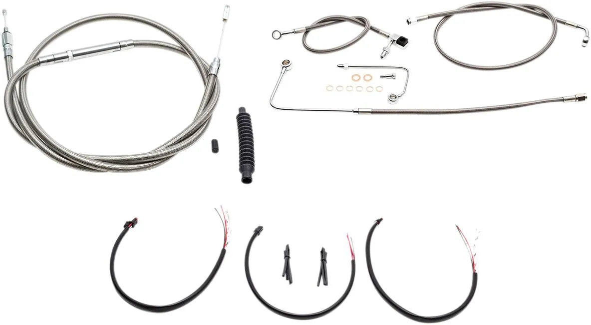 LA CHOPPERS Stainless Braided Handlebar Cable & Brake Line Kit