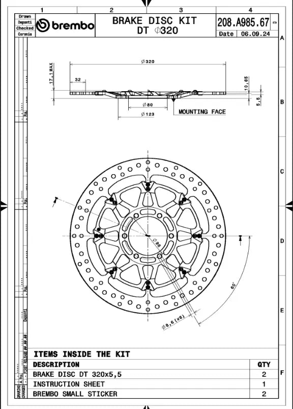 Brembo T-drive Upgrade Line Brake Rotor Kit - Front