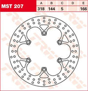 Trw Rund Fast Bromsskiva För Motorcykel - 318mm - Fram