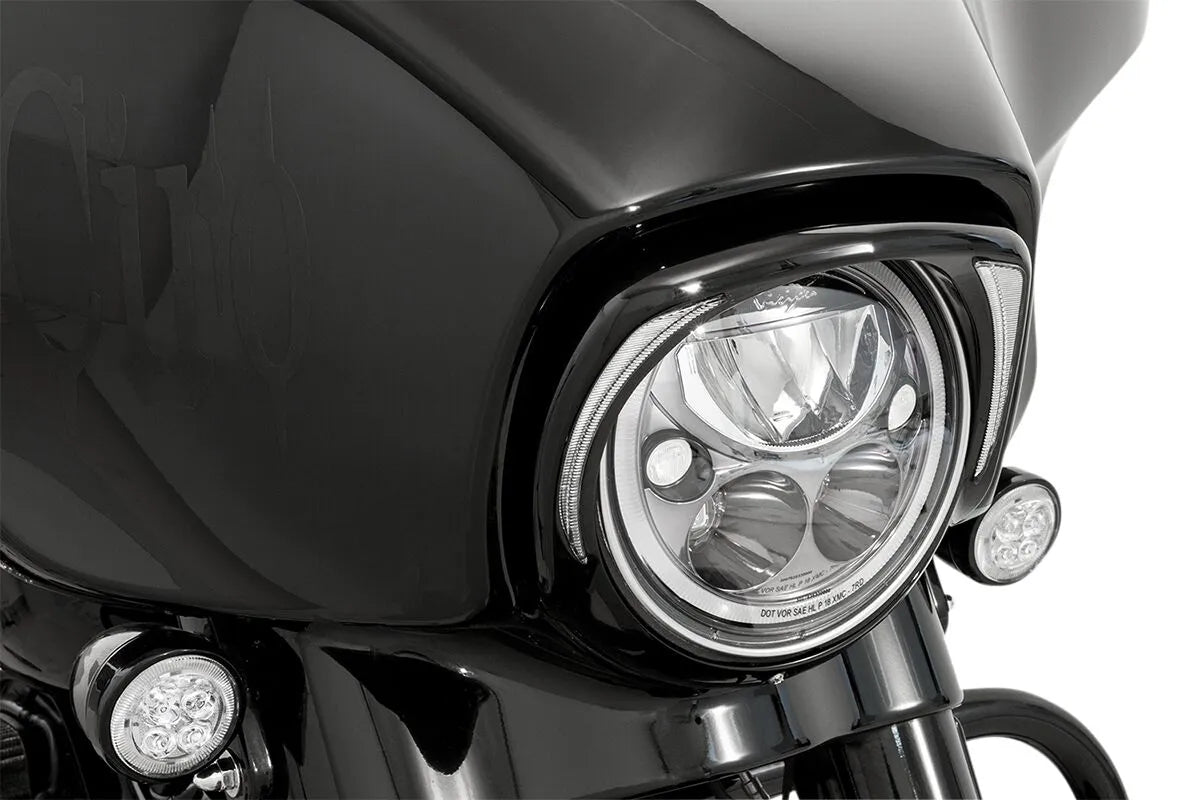 Ciro Fang Headlight Bezel - Clear Lens - Black - Dual Filament LED