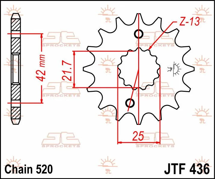 Jt Sprockets Front Sprocket - 520 Chain, 14 Tooth