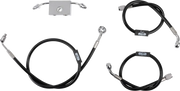 La Choppers Svart Flätad Bromsslang Kit Med Abs