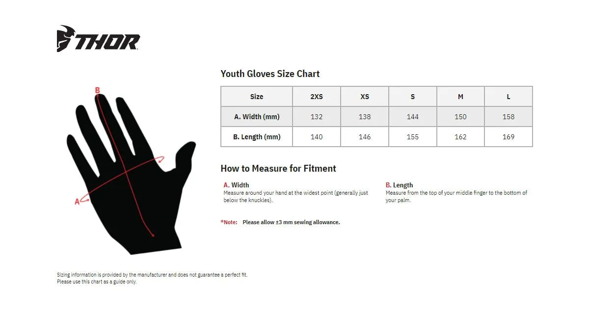 Thor Youth Launchmode Bleach Gloves - Aqua/White