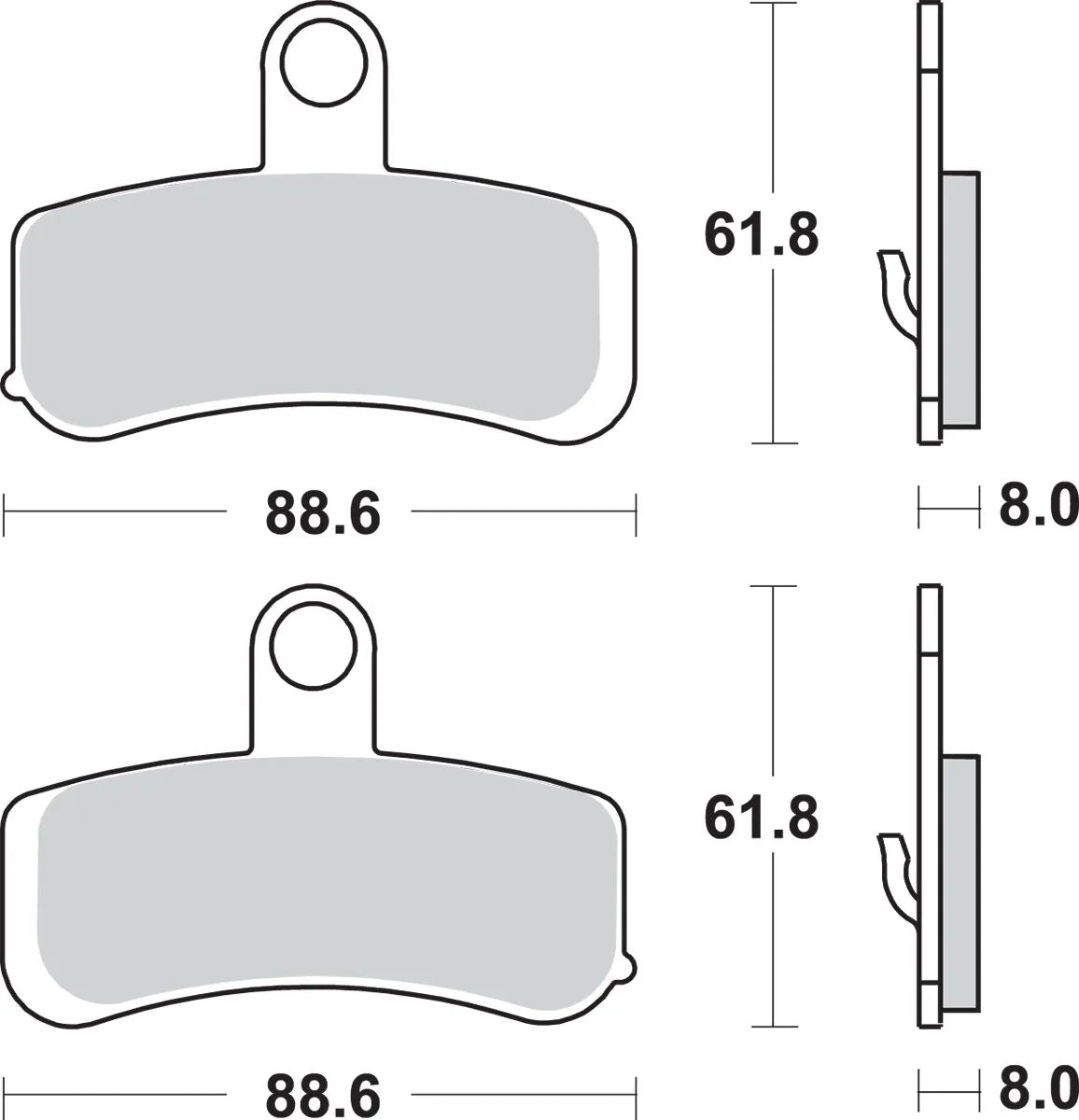 Sbs Sintrade Metall Belägg För Harley/buell - Fram
