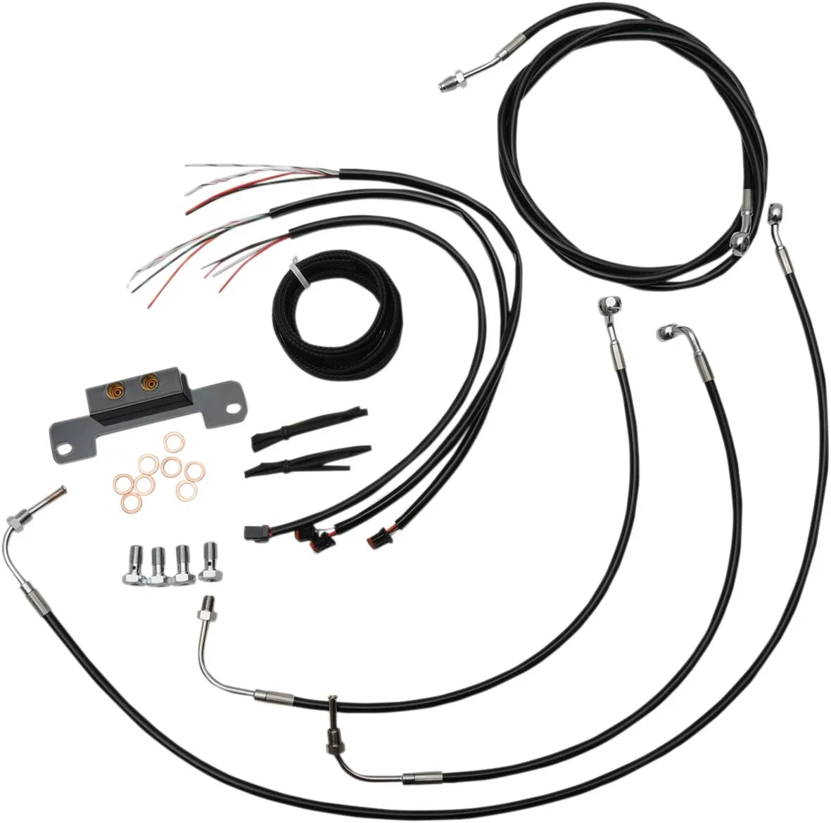 La Choppers Complete Handlebar Cable/Brake Line Kit for 12"-14"