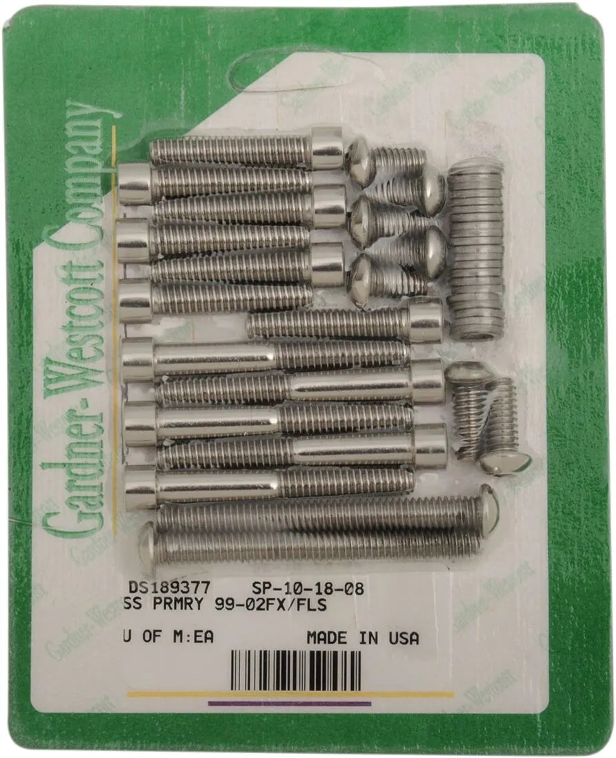 Gardner-Westcott Stainless Primary Cover Bolt Kit HD 99-06
