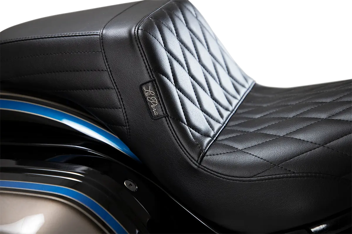 Le Pera Kickflip Seat - Black Diamond Stitch - For Harley Davidson