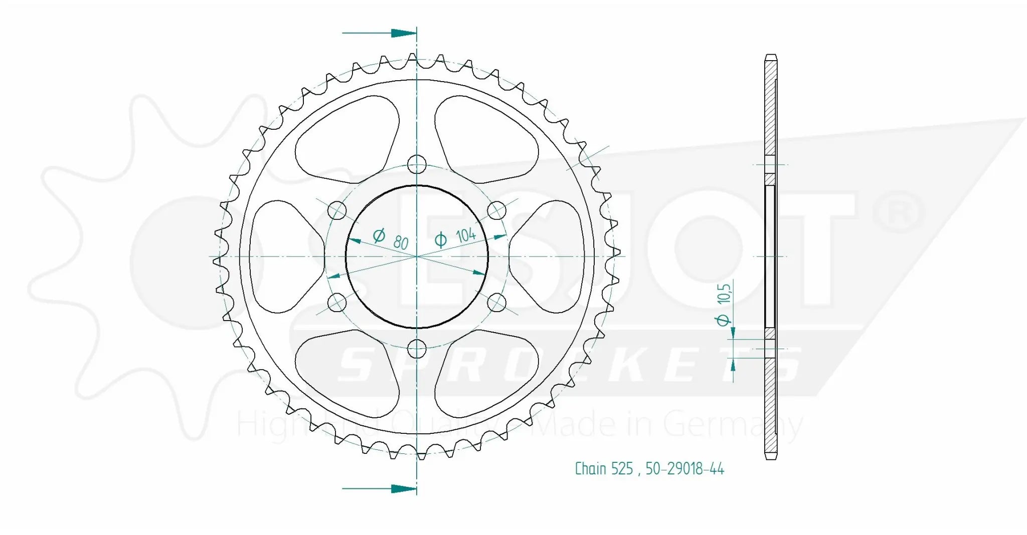 Esjot 525 Rear Sprocket - Premium Steel