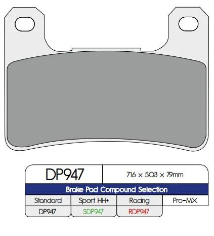 Dp Brakes Standard Sintraderade Metallbromsbelägg - Överlägsen Bromsning - Fram