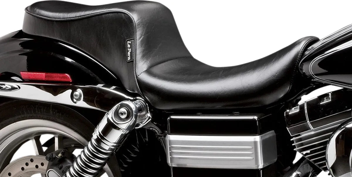 Le Pera Cherokee Seat - Black Vinyl 2-up - For Harley Davidson