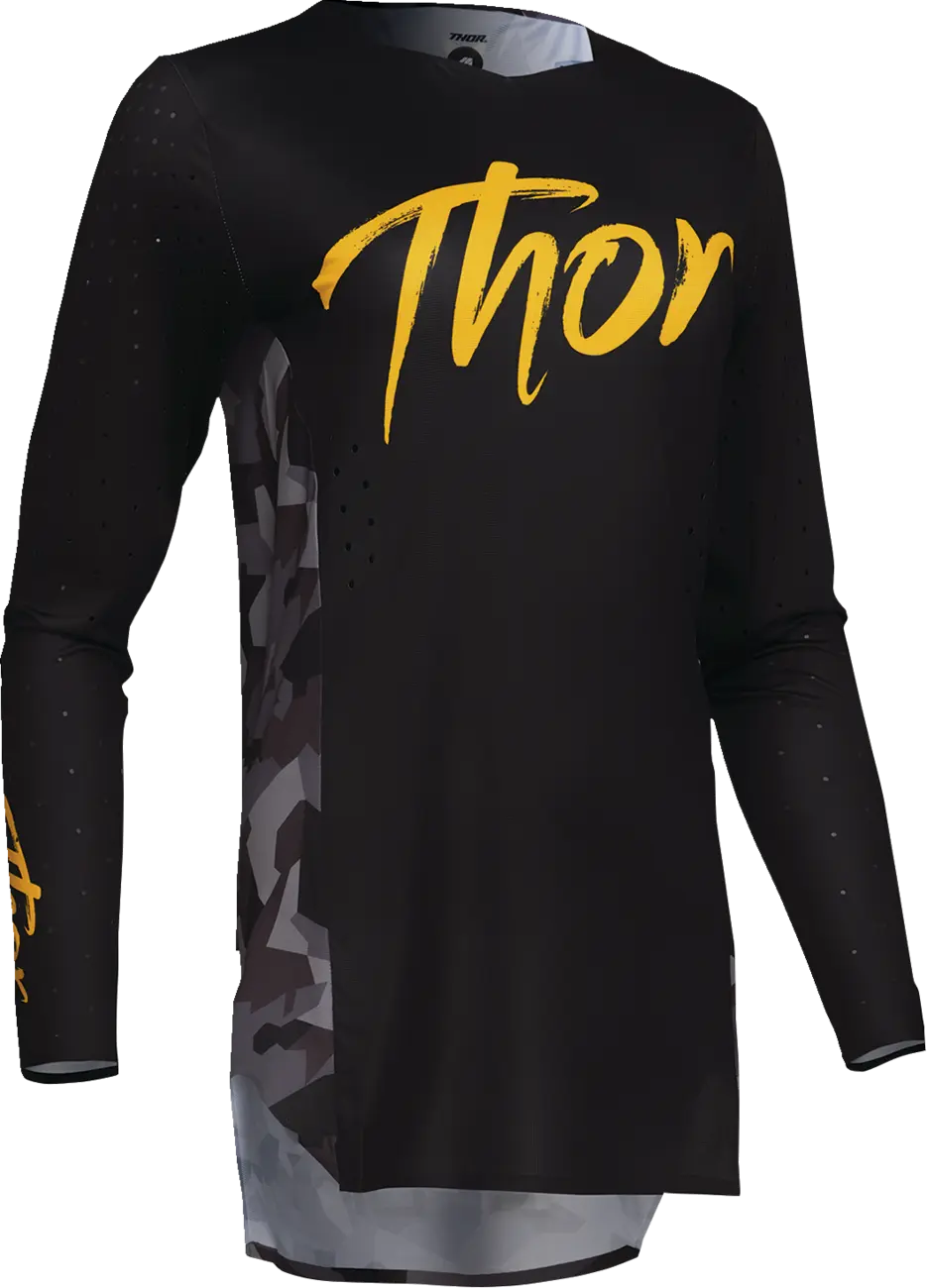Thor Women's Sportmode Shadow Jersey - Black/Yellow/Camo Gray