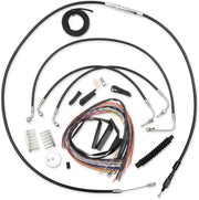 LA CHOPPERS Black Vinyl Braided Handlebar Cable Kit