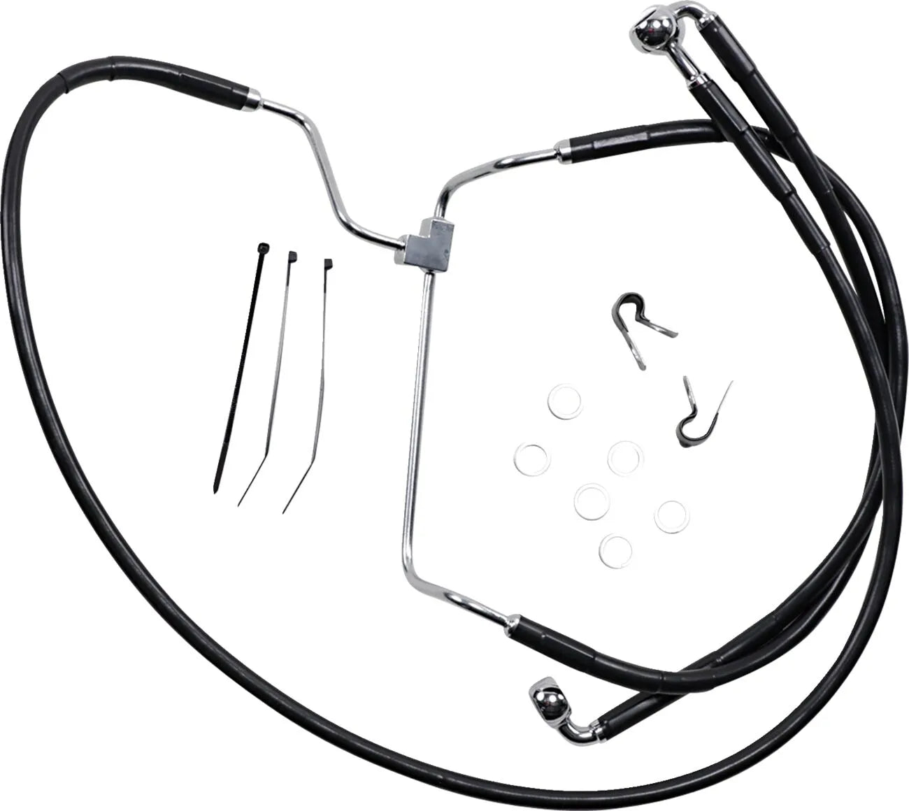 Drag Specialties Extended Black Vinyl Brake Line Kit