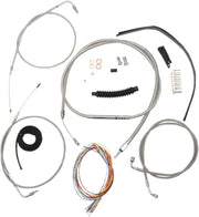 LA CHOPPERS Complete Stainless Braided Handlebar Cable Kit for