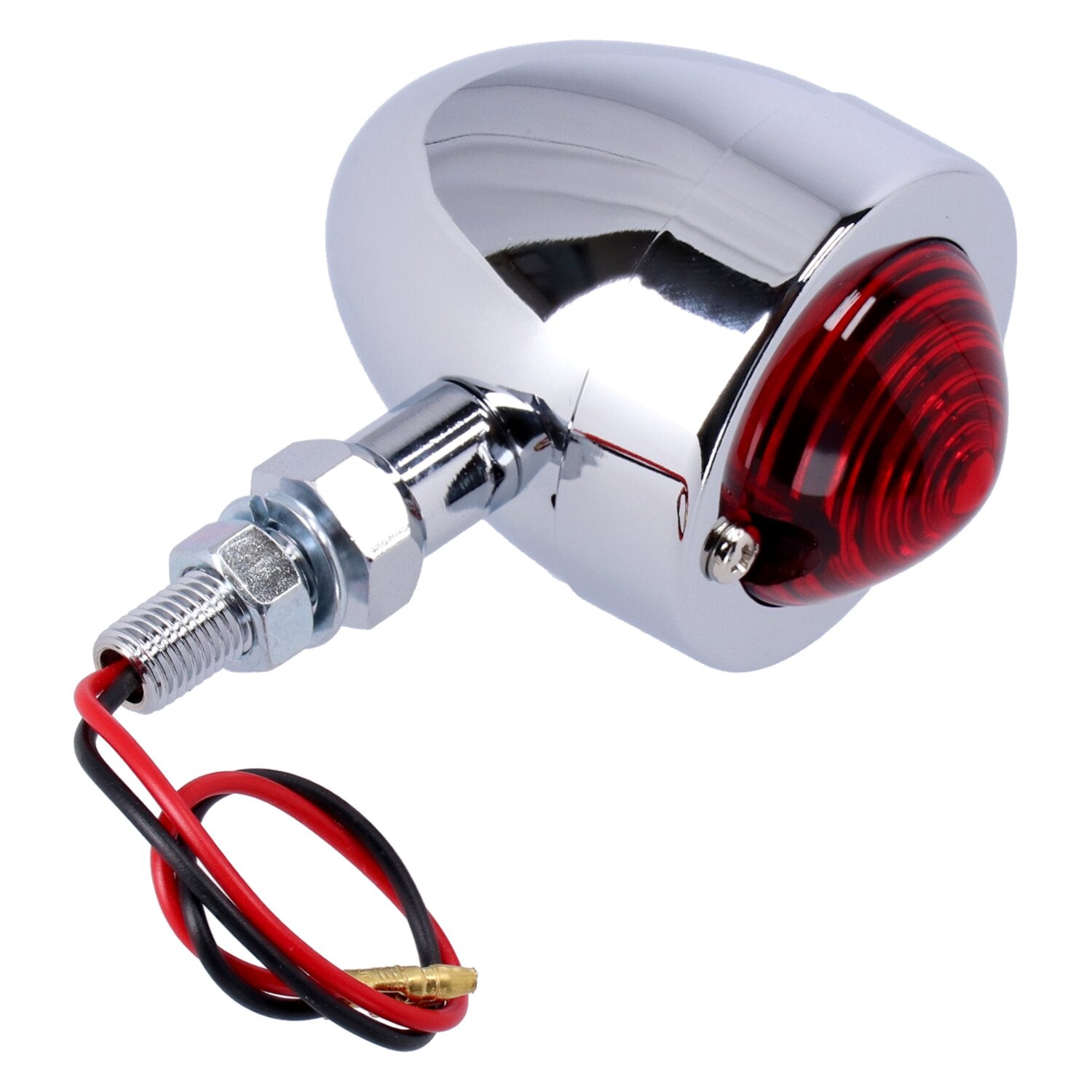 MCS Bullet marker light - Chrome - Red lens - DF - ext - stud mount