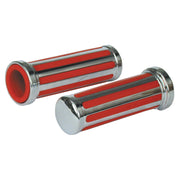 MCS Handlebar grip set 'Rail' with red rubber inlay
