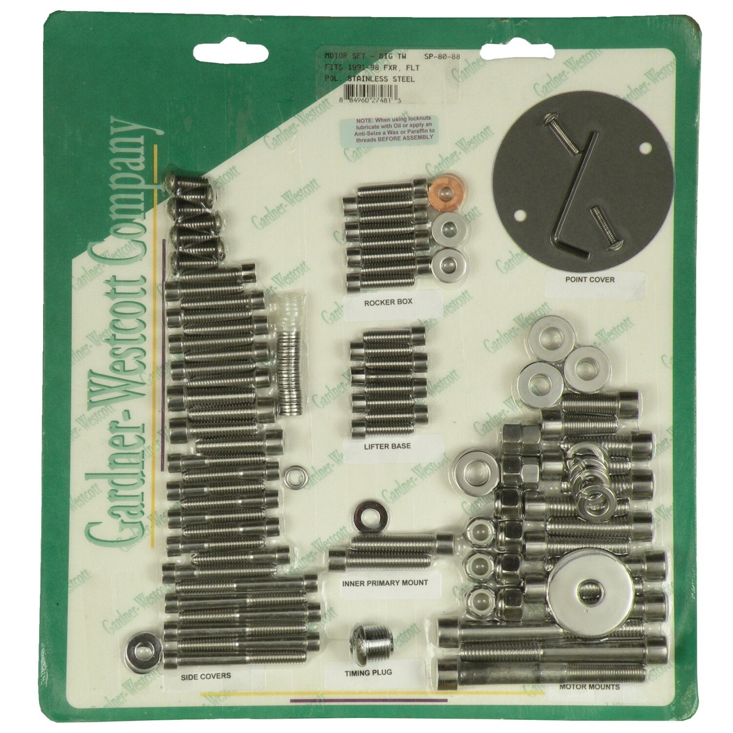 Gardner-Westcott Motor screw set polished ss allen