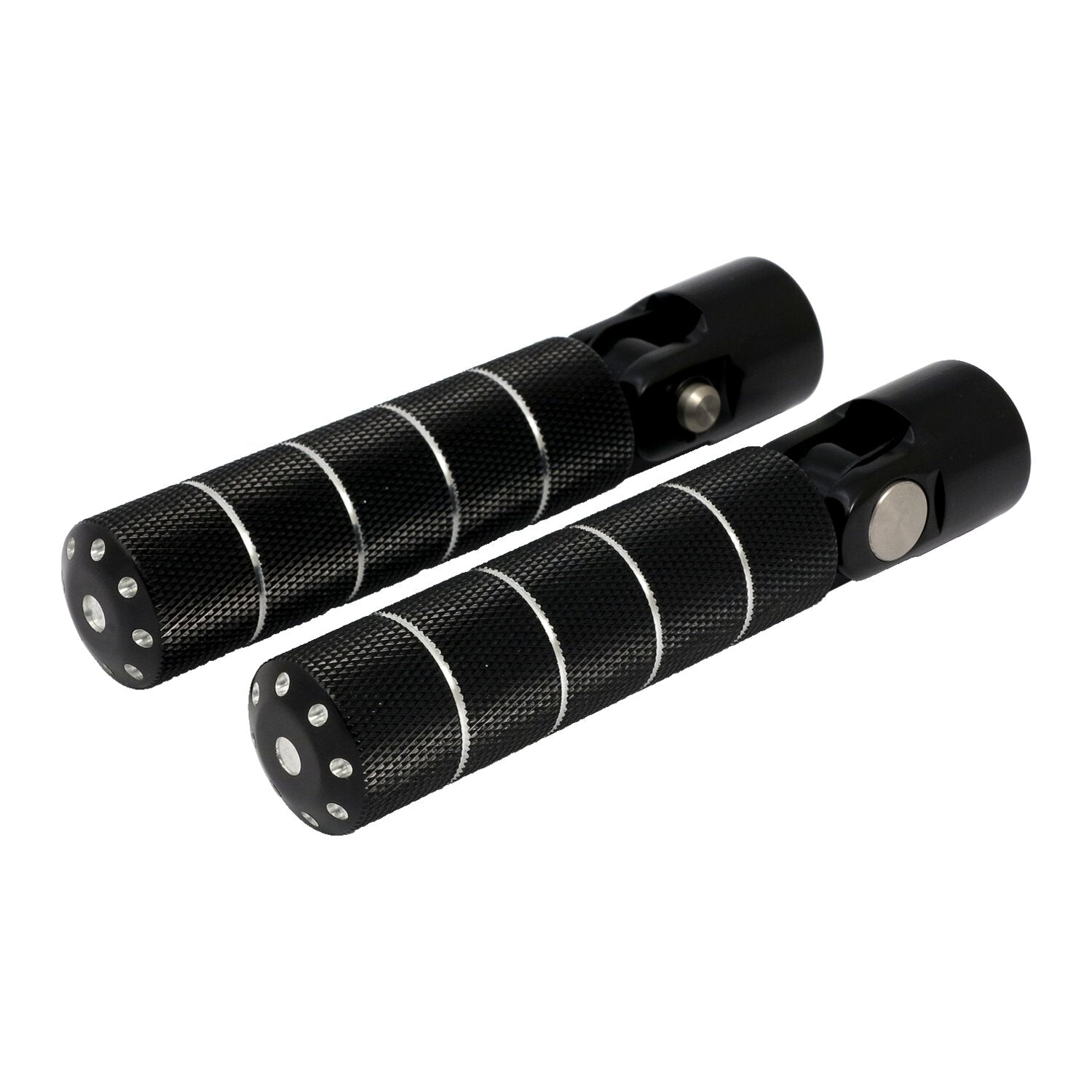 MCS Bomber foot peg set - knurled - Black cm