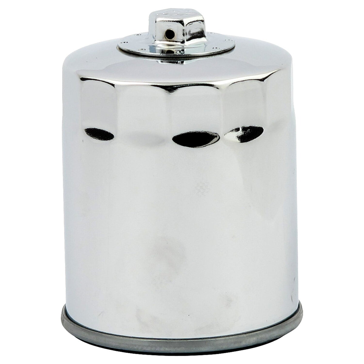 MCS spin-on oil filter with top nut - Chrome