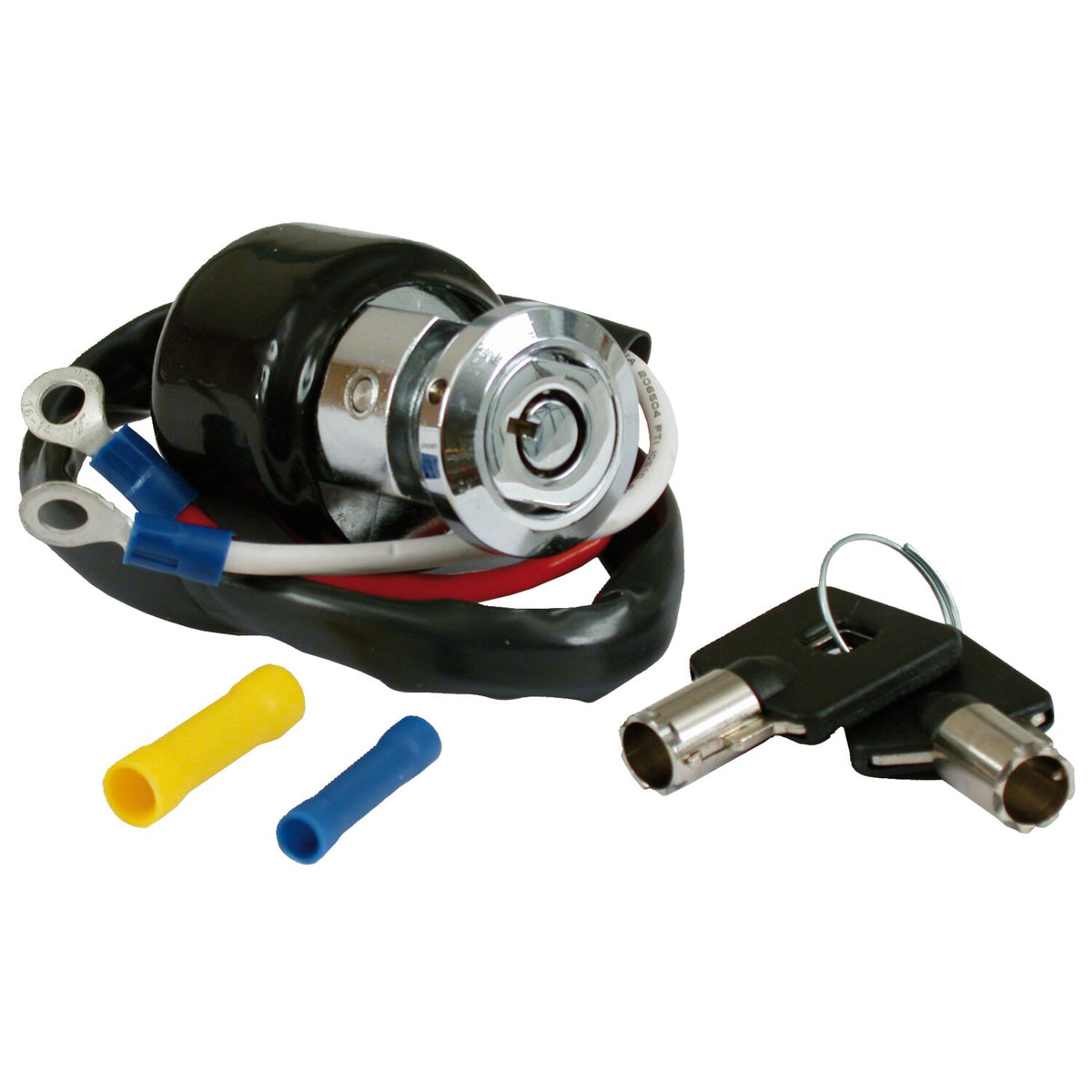 MCS Dyna style ignition switch round key 2-wire - Chrome
