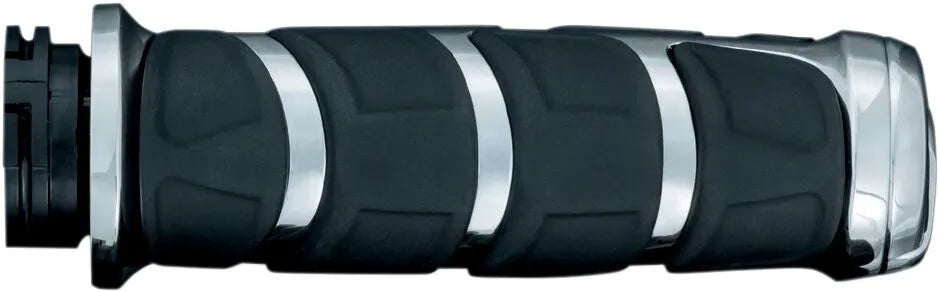 Kuryakyn Kinetic Grips - 1" Handlebar, Black/chrome