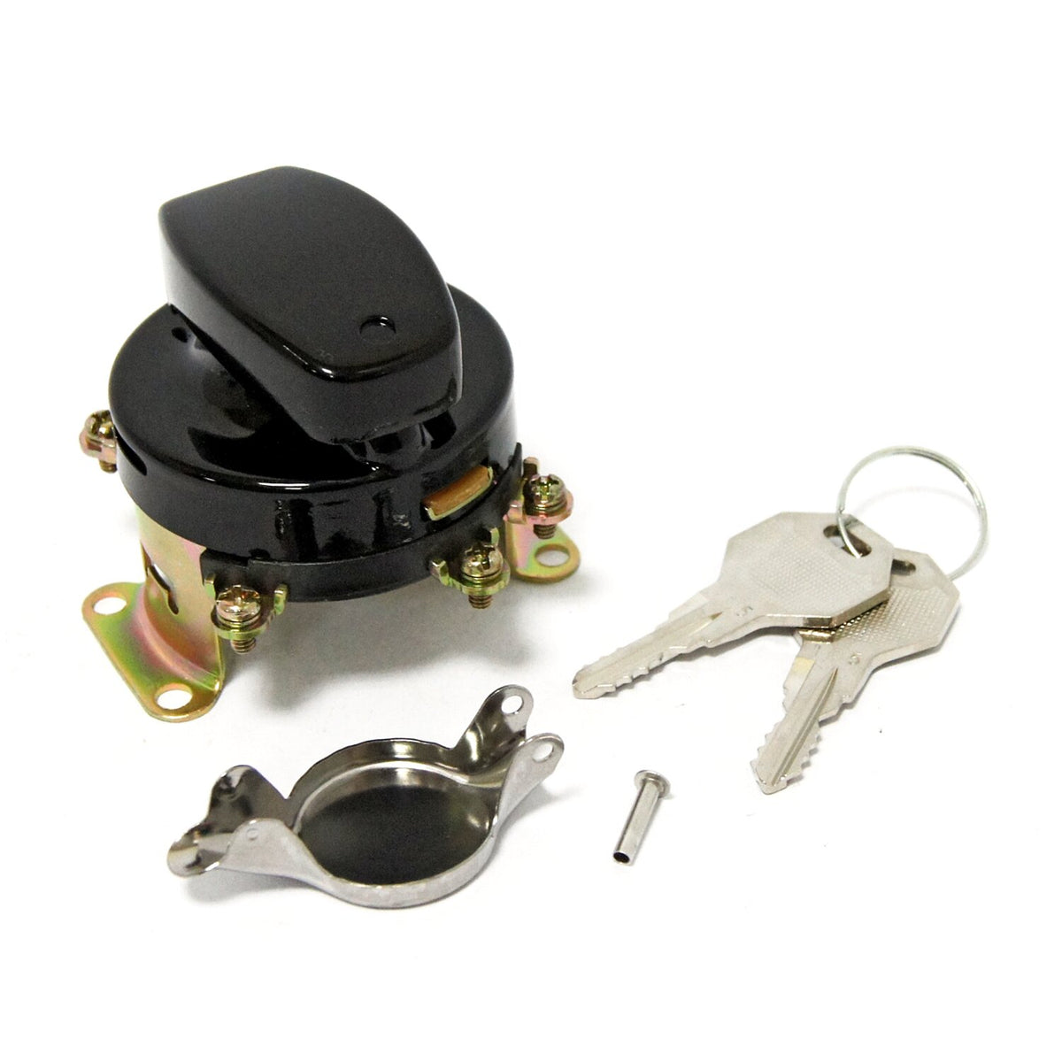 MCS FL style ignition switch - 6-pole flat key black