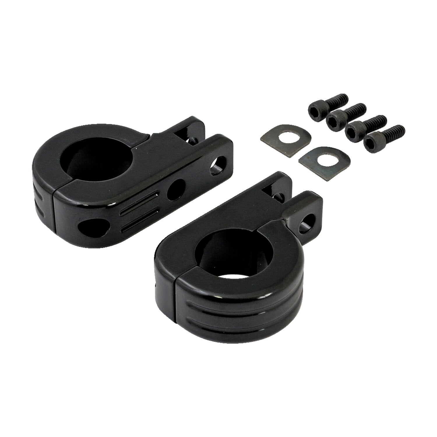 MCS Engine guard foot peg mount kit - 1-1/4" (32mm) tubing - Black