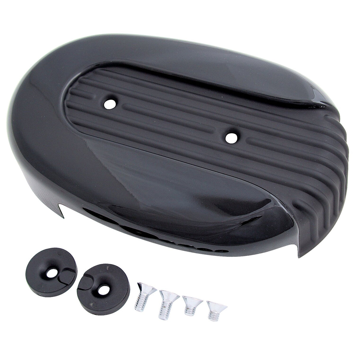 MCS XL Sportster air cleaner cover - Black grooved