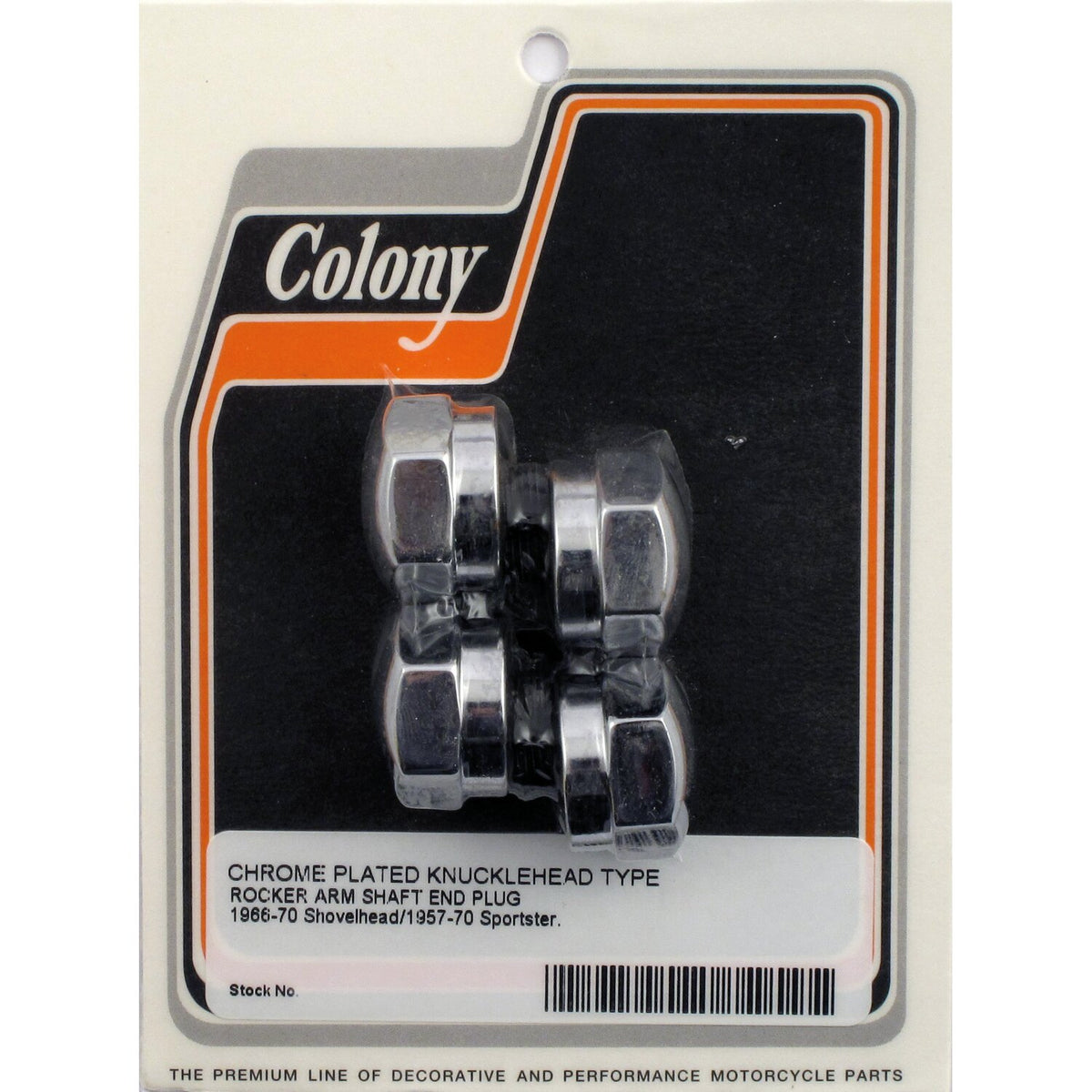 Colony rocker shaft plug set - Knuckle style - Chrome